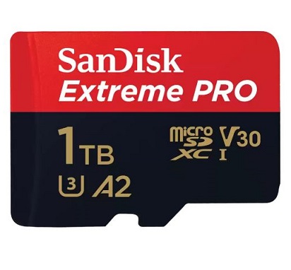כרטיס זיכרון אקסטרים מקצועי סאנדיסק SanDisk SDSQXCD-1T00-GN6MA Extreme PRO microSDXC UHS-I CARD 1TB Read 200MB/s Write 140MB/s